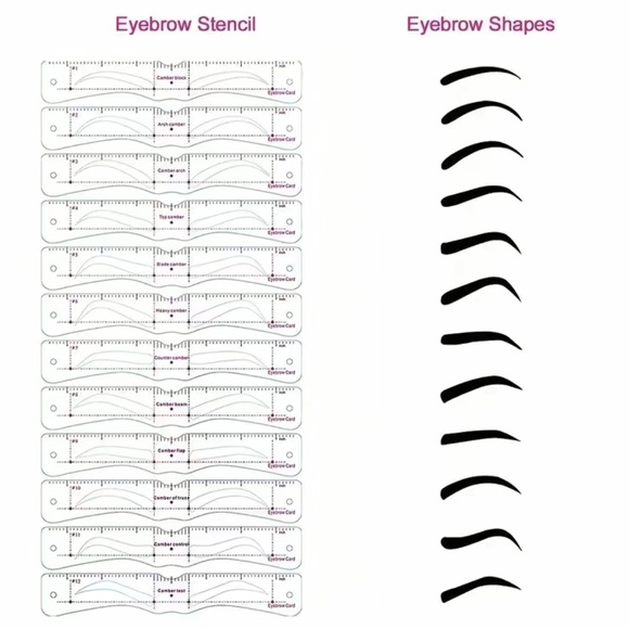 Eyebrow Stencils, 12 Pairs Eyebrow Shaper Kit, Reusable Eyebrow Template W/Strap - Picture 7 of 11